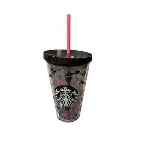 Starbucks Valentine's Hearts & Arrows 16oz Cold Cup Tumbler 2017 Collection New